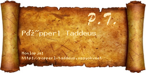 Pöpperl Taddeus névjegykártya